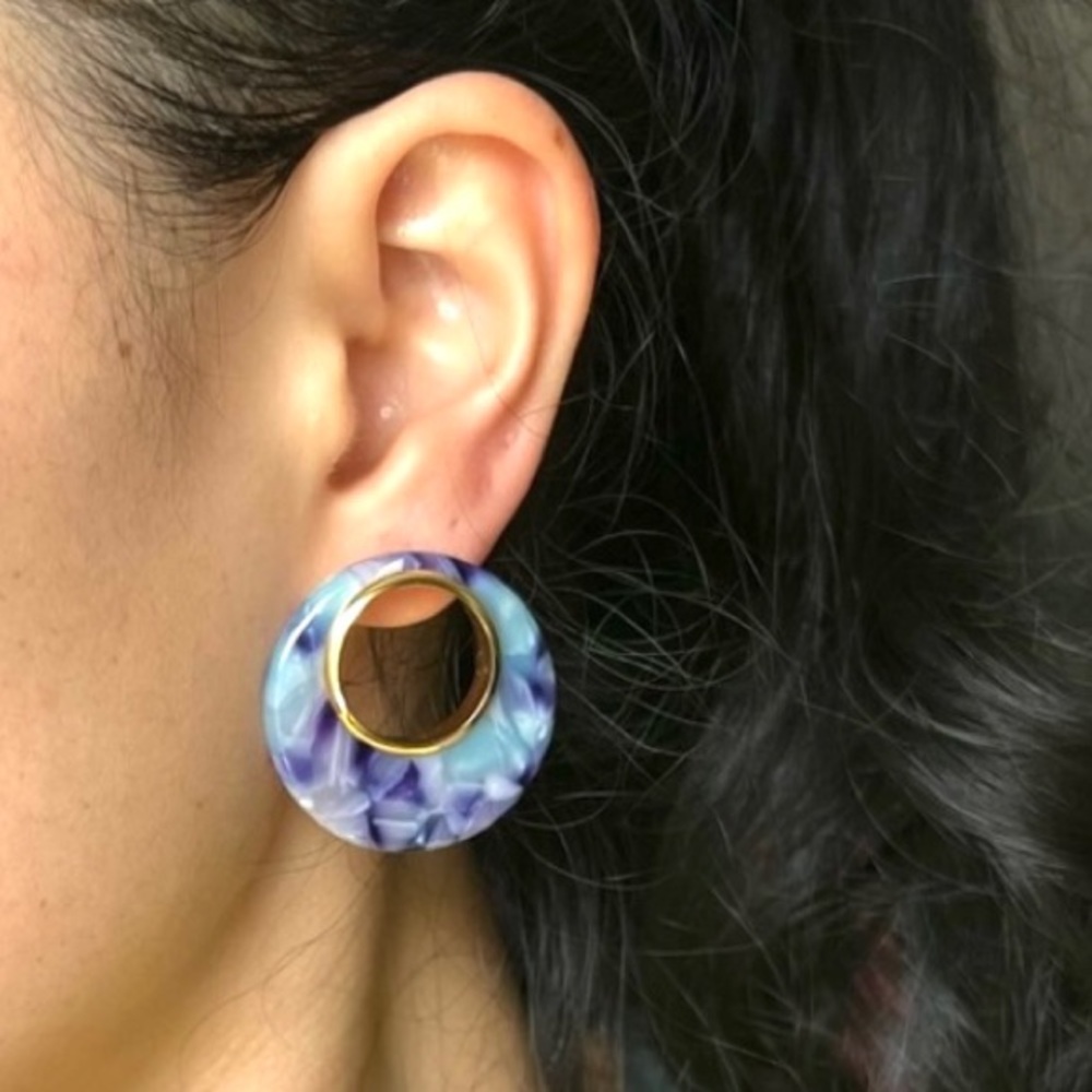 kate spade Acrylic Blue Oversized Stud Earrings - Picture 2 of 7